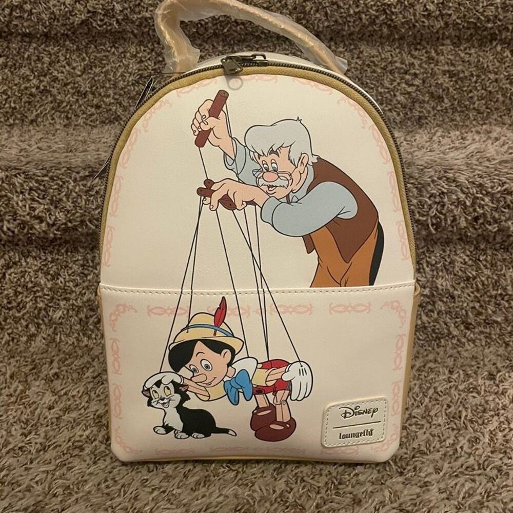 Loungefly Disney Pinocchio Geppetto Marionette Mini Backpack NWT Figaro Cleo